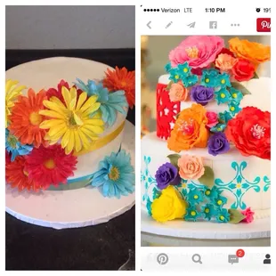 Left is what I got. Right is what I requested. A smash decorated for a mexican fiesta theme pictures. Looked and tasted horrible