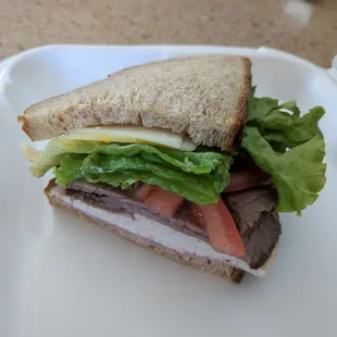 Scottsdale club sandwich on honey wheat.  This is half!