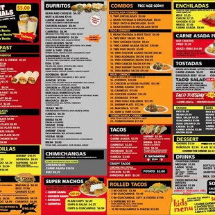 menu, sushi and sashimi