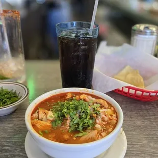 Small menudo and Pepsi