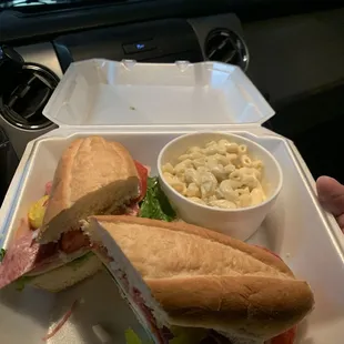 Italian Sub (French roll and macaroni salad)