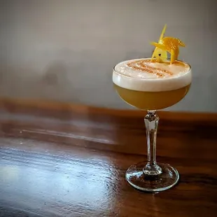 a cocktail in a coupe glass