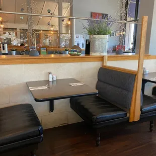 Dining ware ready to seat you. Didn't see any sanitizing going on, but it smelled great in the restaurant.