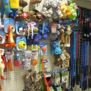 Dog toys, leashes and collars