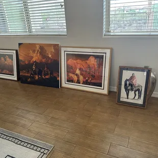 Frames and one canvas stretch