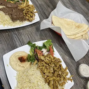 Mixed Grilled Platter and Chicken Shawarma Platter