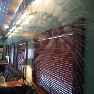 A bit hard to see but the window had an etched portrait on it