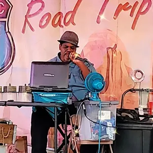 George Johnson Eqyal Opportunity Singer on the Avenue of the Flags at the Coca Cola Stage