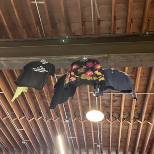 Clothes hanging in the rafters