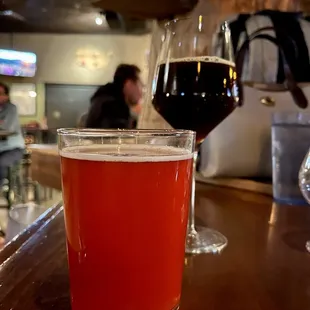 Sour beer and a pecan ale