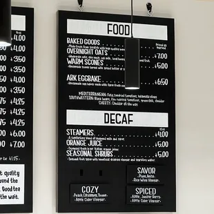 Good/decaf menu