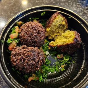 Burnt and bitter falafel