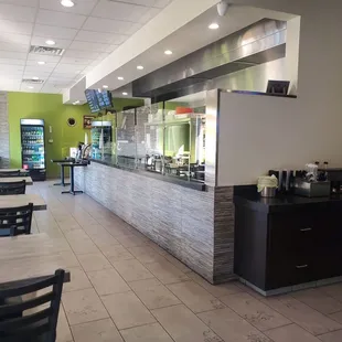 Clean, modern decor and seating