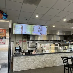 Order counter and menu