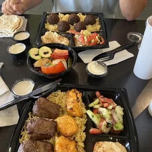 Best Mediterranean in town!! Bomb.com  the beef is juicy and cuts like butter. 3 people can eat from the combo plate so much food
