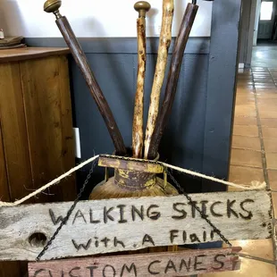 one of a kind walking sticks by Mark Fox.