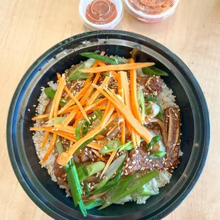 a bowl of food
