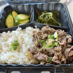 Bulgogi (thinly sliced beef) dinner