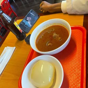 Fufu with goat soup