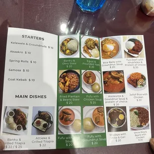 Food menu experience