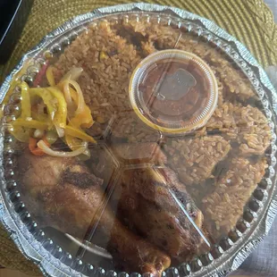 Jollof rice with chicken