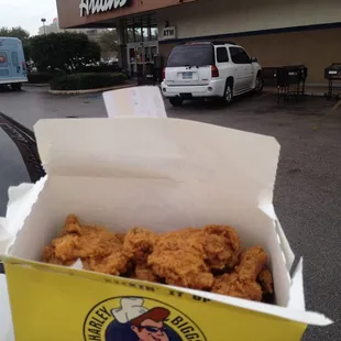 Fried chicken...BIG pcs too!! greasy &amp; awesome!!  8pc combo $8.65 total