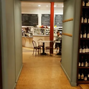 Where you can eat next door with your wine....