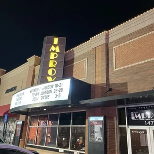 the front of the theater