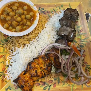 #12 Combo for 1 with chicken and lamb kabob