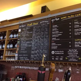 menus on a blackboard