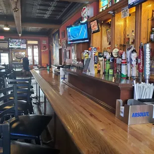 a bar with a television