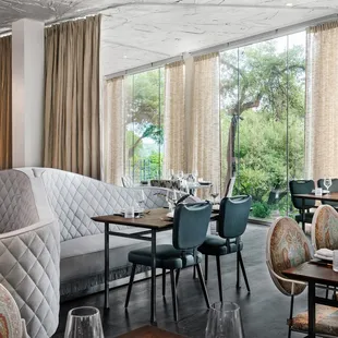 Our dining room overlooks the lake.