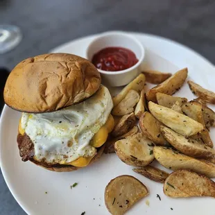 Waygu burger with fries