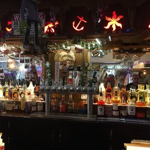 a bar filled with liquor