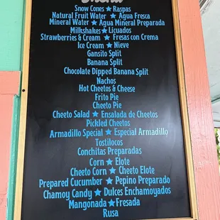 menu