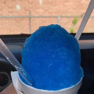 Blue raspberry and blue coconut snow cone