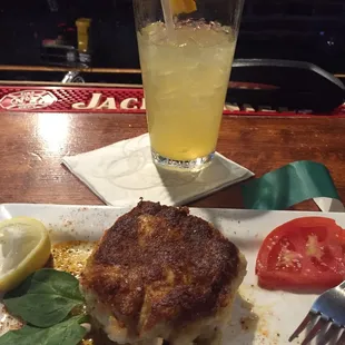 Crab cake and an Orange Crush. Awesome!