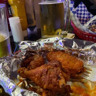 Chicken wings and tots