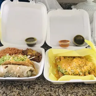 Taquitos and burrito plato