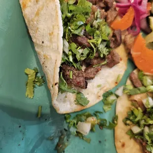 Carne asada taco. They started only giving 1 tortilla.