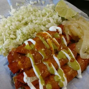 a plate of mexican food