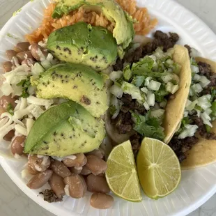 Two taco plate, steak.