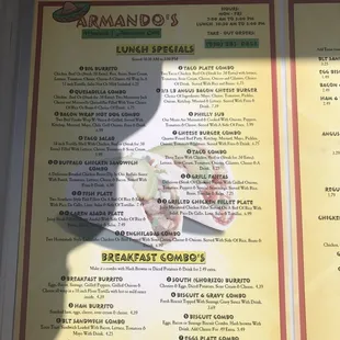 menu