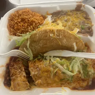 Chicken Taco Beef Enchiladas combo