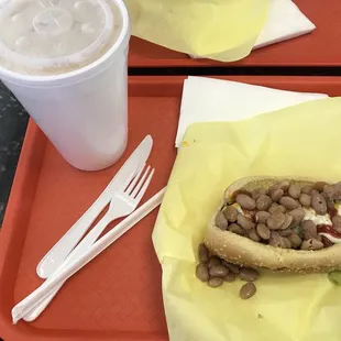 Mexican hot dog &amp; Horchata