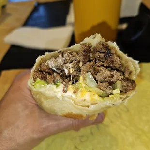 Ground beef burrito