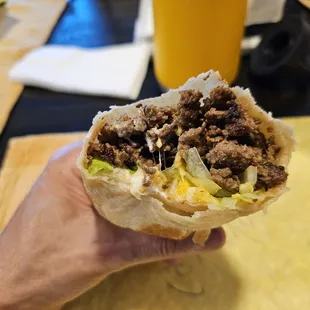 Ground beef burrito