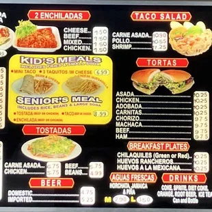 Menu and prices as of 09/29/2023