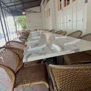 Outdoor seating and large party availability