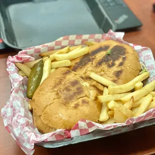 Chicken Milanesa torta, looks good!